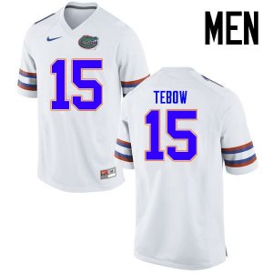 Men's Florida Gators #15 Tim Tebow NCAA Nike White Authentic Stitched College Football Jersey AJG7362RH